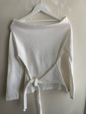 Women's Off-Shoulder Tie-Front Top in White